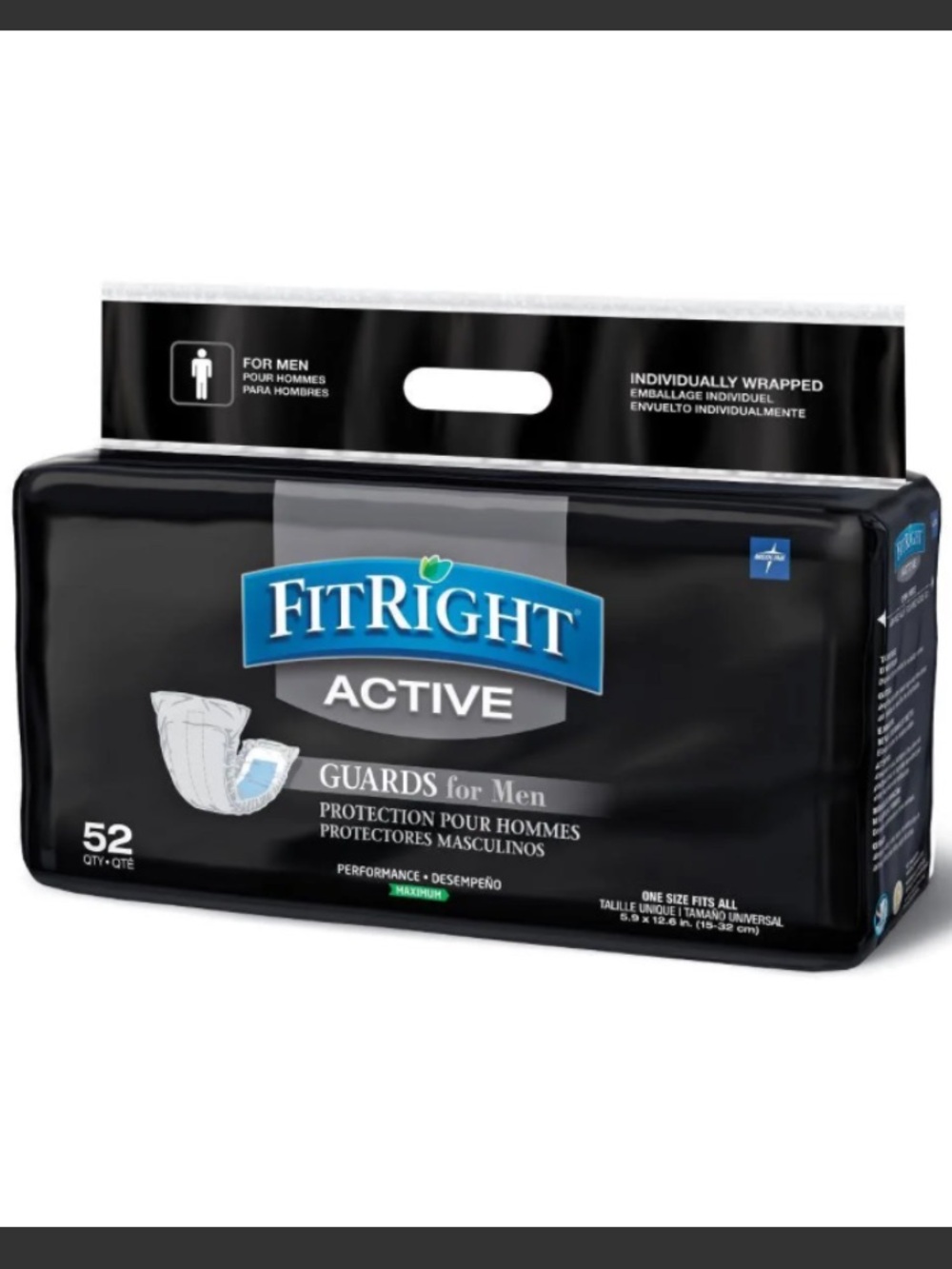 FITRIGHT Active Guards for Men Performance Maximum - 52 Count NWT